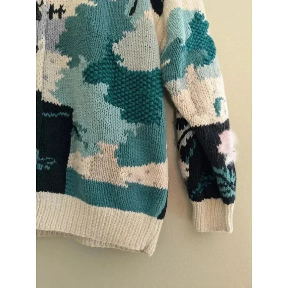 Vintage Women's Handknit Cottage Core Button Down Cardigan Sweater Medium - Picture 7 of 10